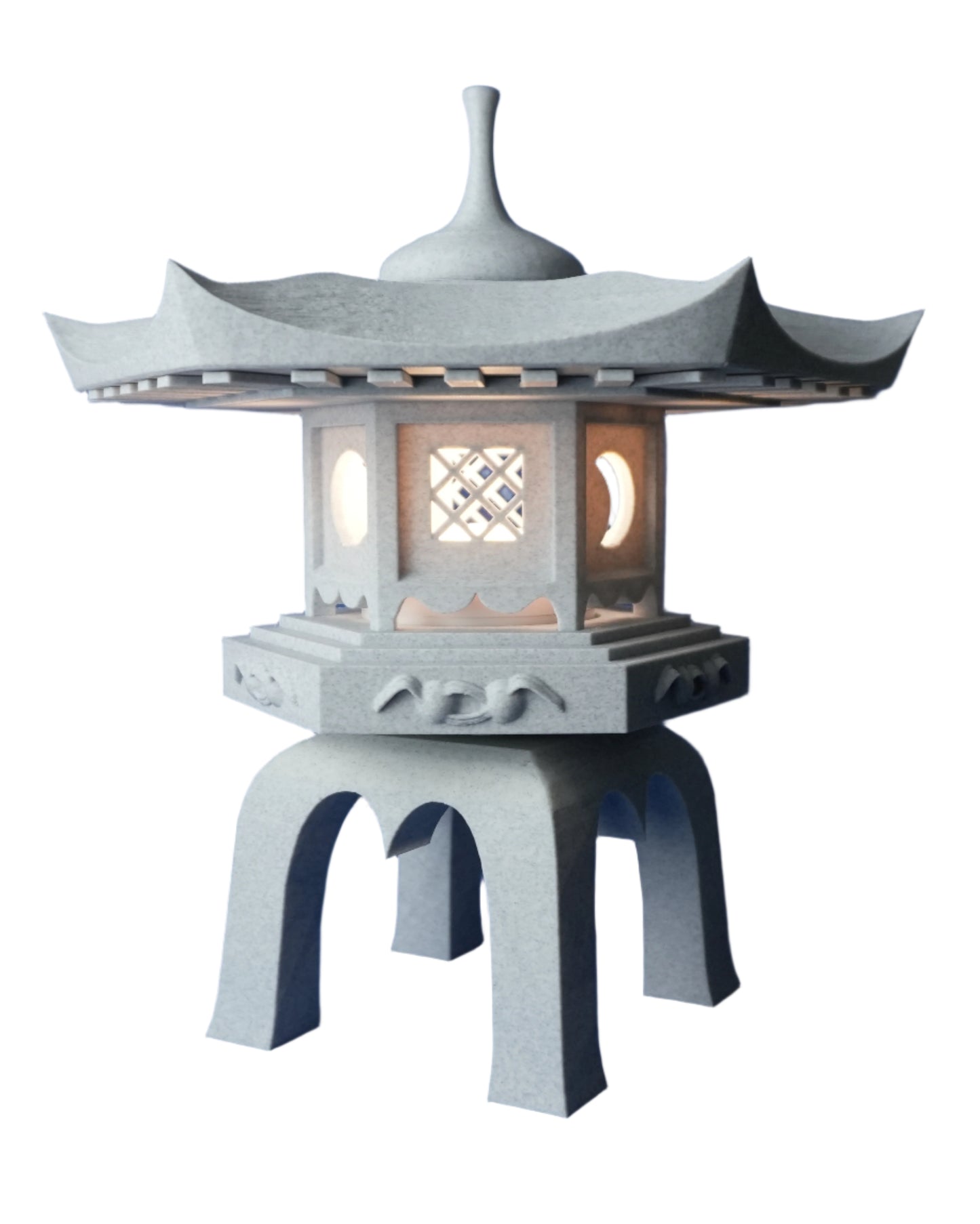Japanese Stone Lantern Lamp – 3D Printed Modern Minimalist Table Lamp