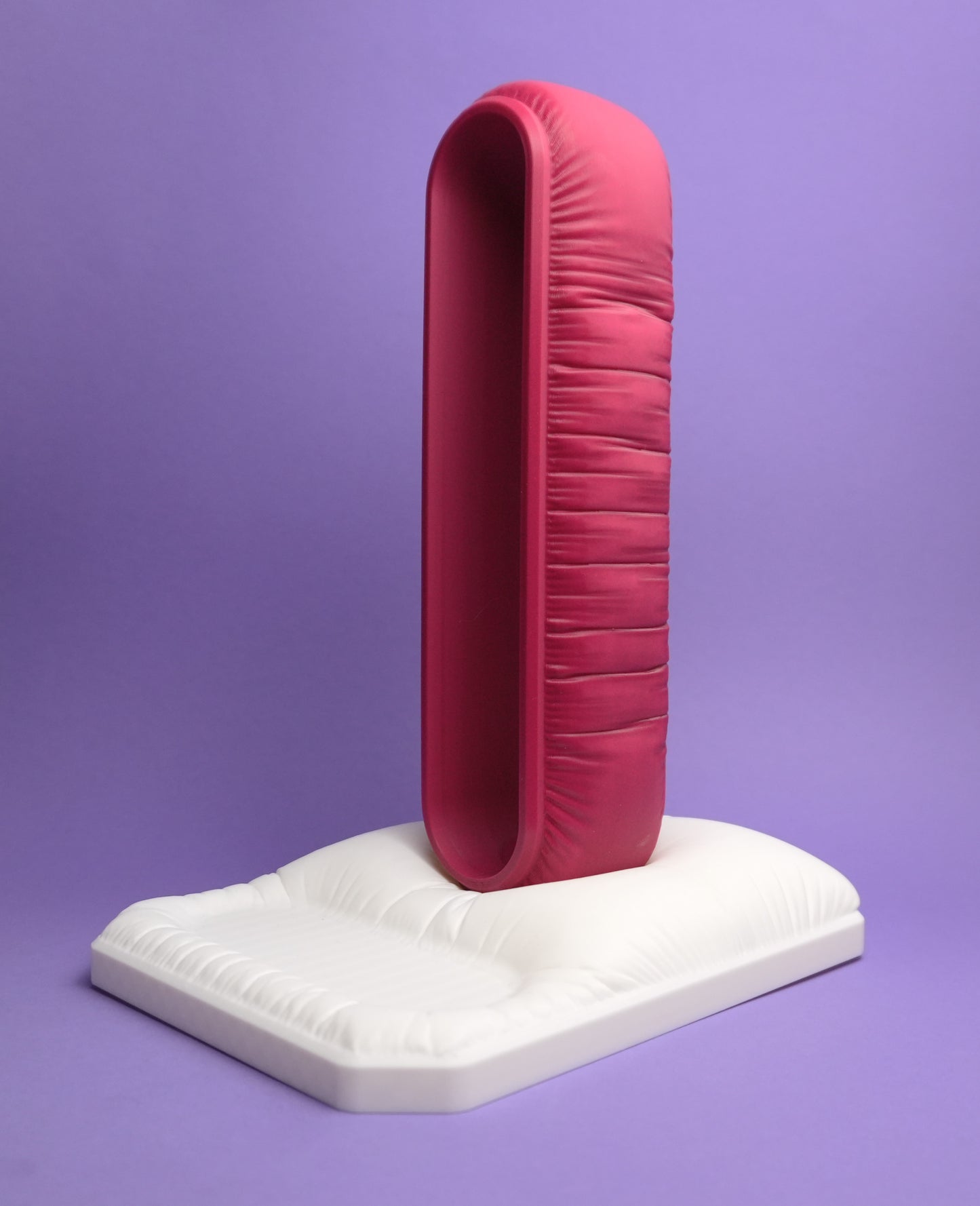 Pink Cushion Headphone Stand with Trinket Plate - Kawaii 3D Printed Gamer Desk Accessory
