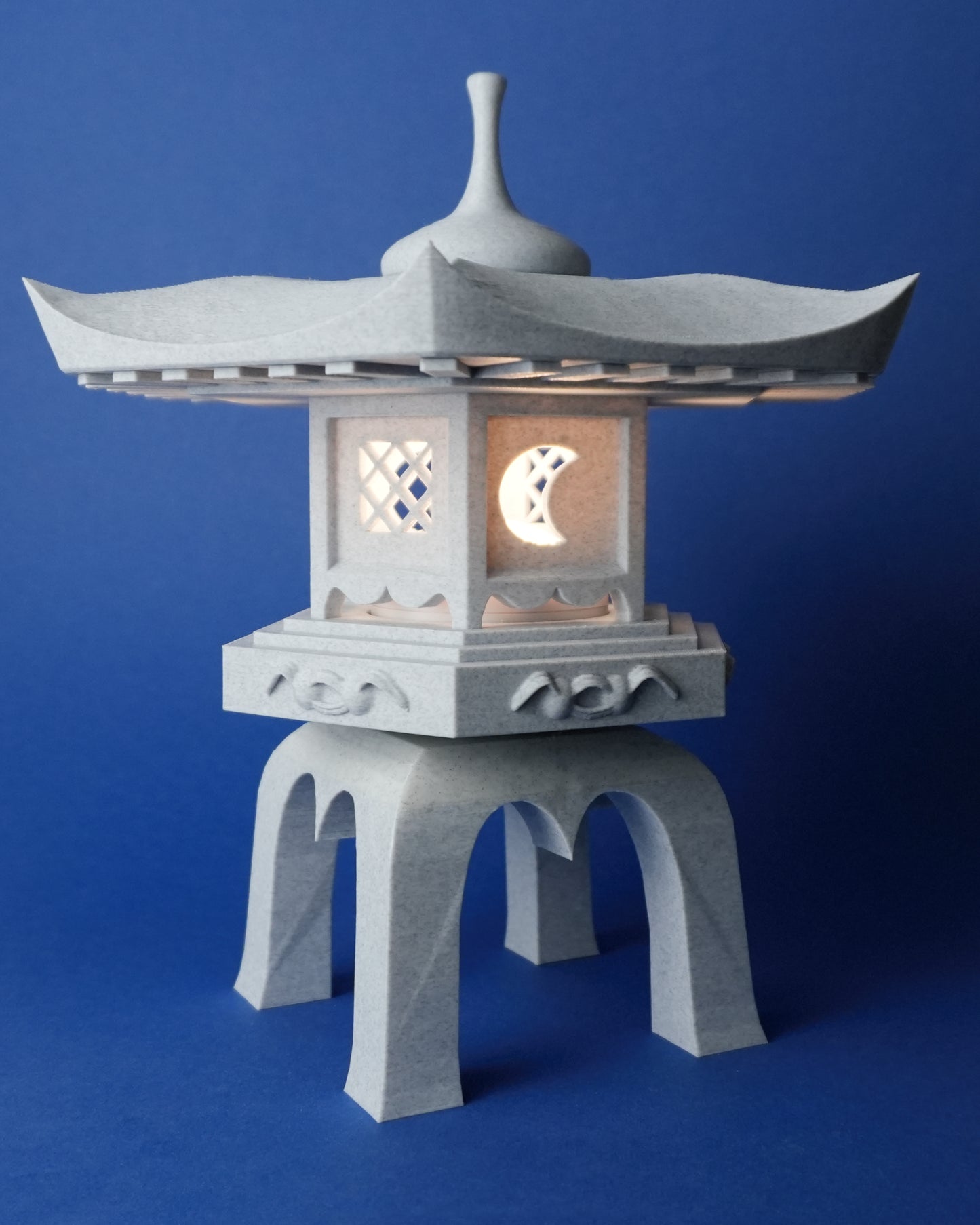 Japanese Stone Lantern Lamp – 3D Printed Modern Minimalist Table Lamp