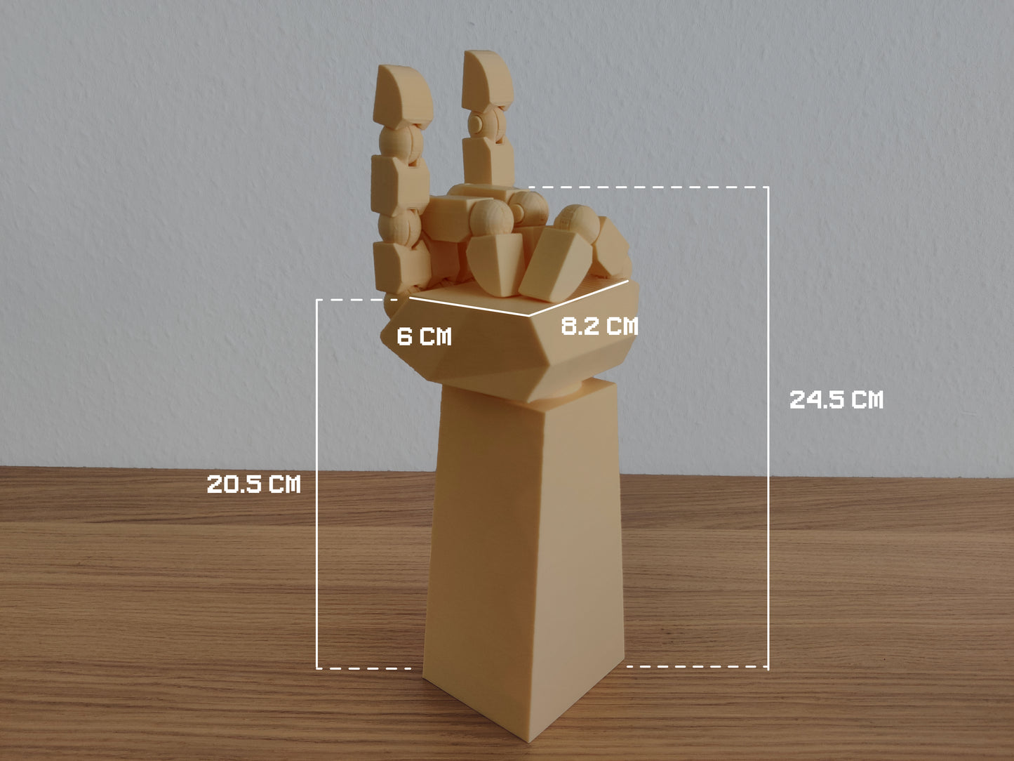 Creative Wooden Headphone Stand - 3D Printed Movable Hand as Desk Organizer & Stylish Decor