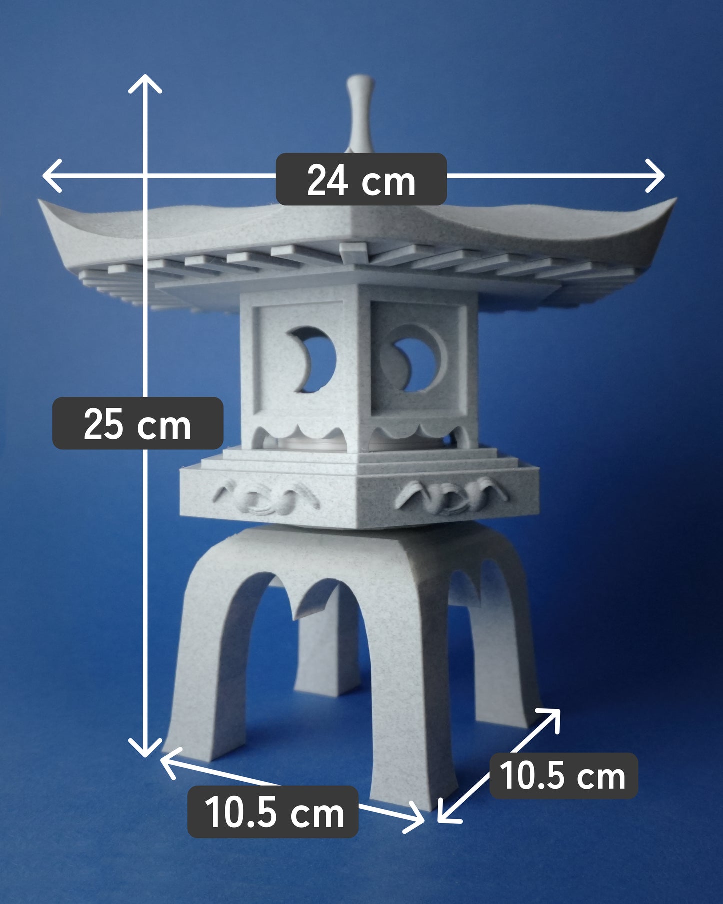 Japanese Stone Lantern Lamp – 3D Printed Modern Minimalist Table Lamp