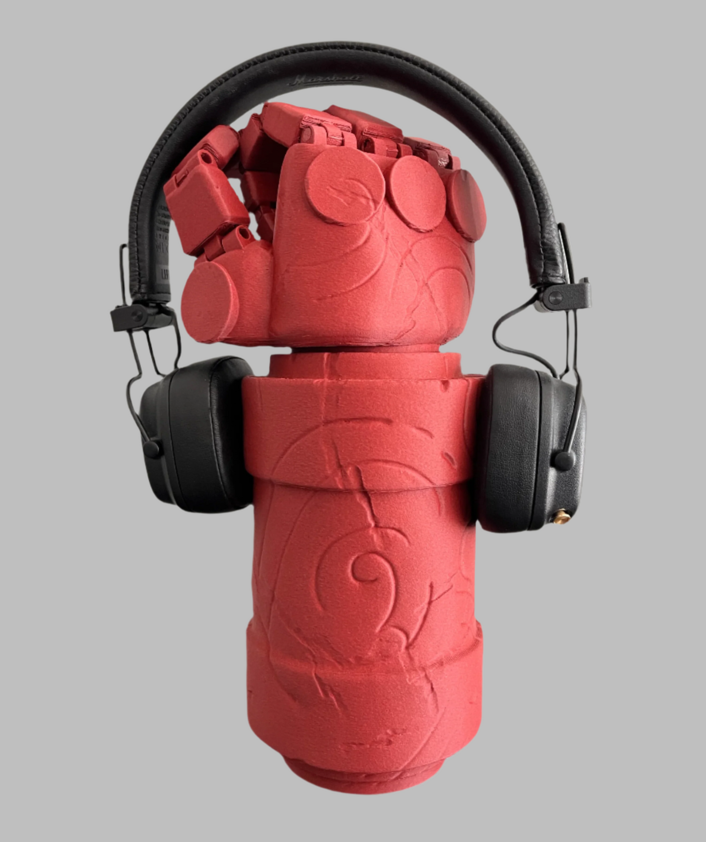 Hell-Themed Movable Hand Headphone Stand – 3D Printed Headset Holder with Brick Texture