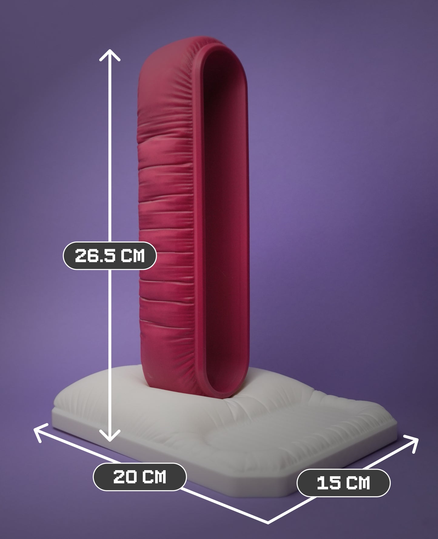 Pink Cushion Headphone Stand with Trinket Plate - Kawaii 3D Printed Gamer Desk Accessory