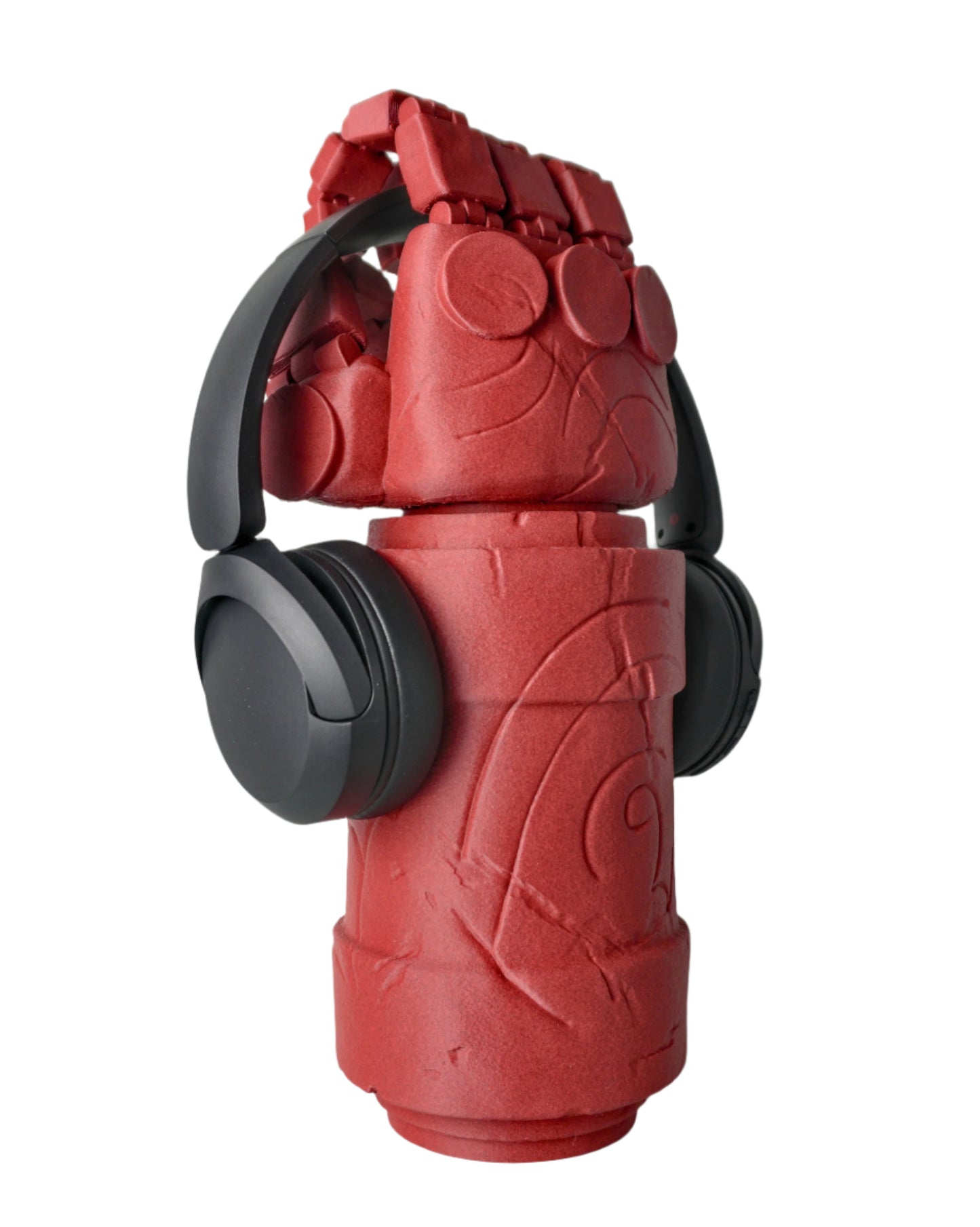 Hell-Themed Movable Hand Headphone Stand – 3D Printed Headset Holder with Brick Texture