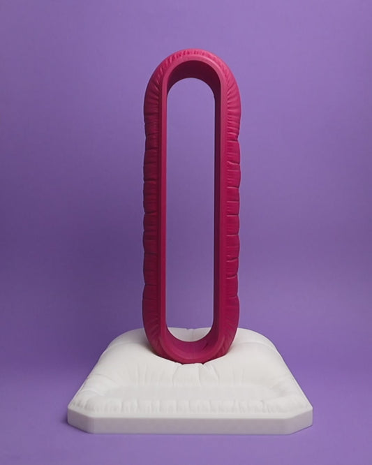 Pink Cushion Headphone Stand with Trinket Plate - Kawaii 3D Printed Gamer Desk Accessory