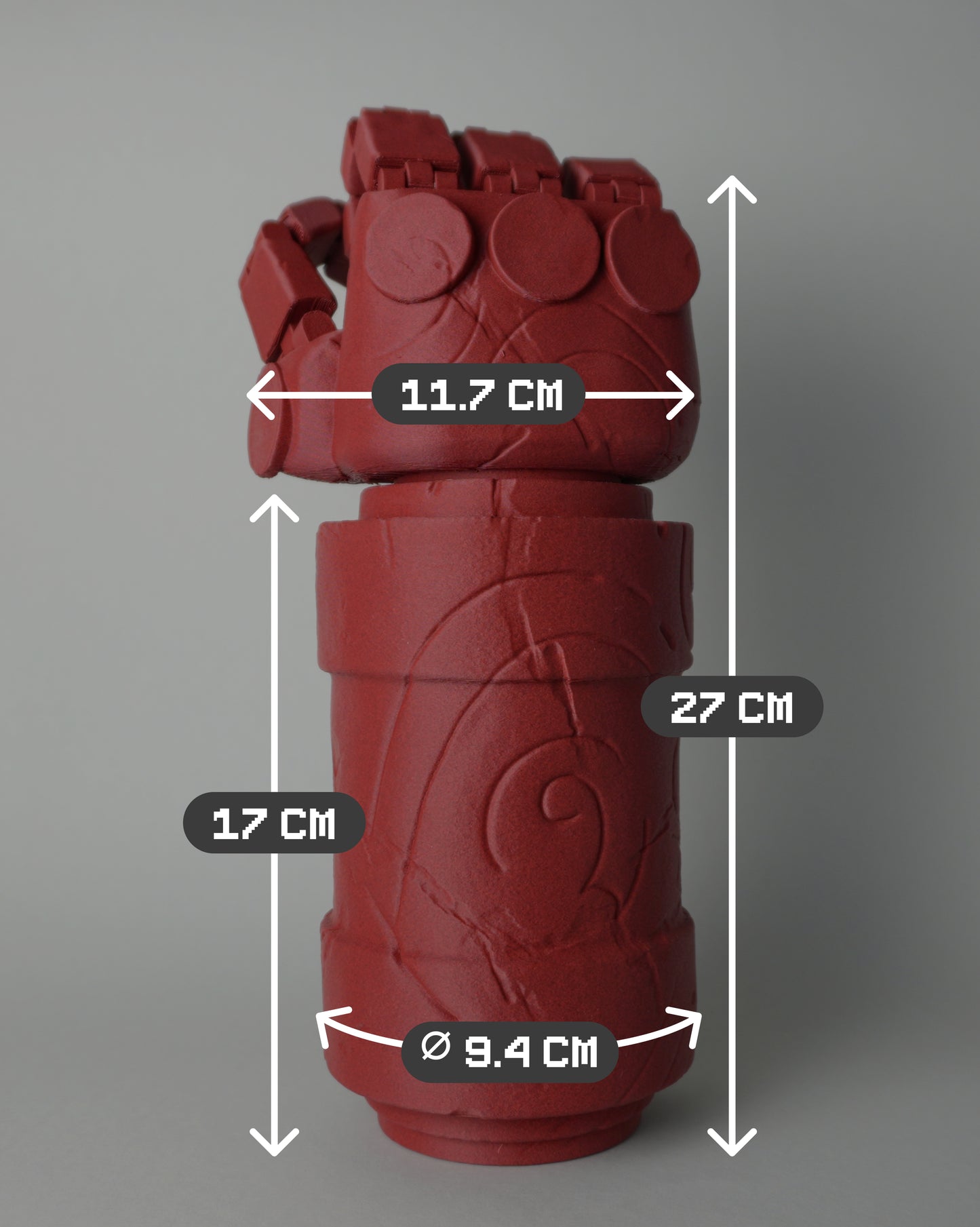 Hell-Themed Movable Hand Headphone Stand – 3D Printed Headset Holder with Brick Texture